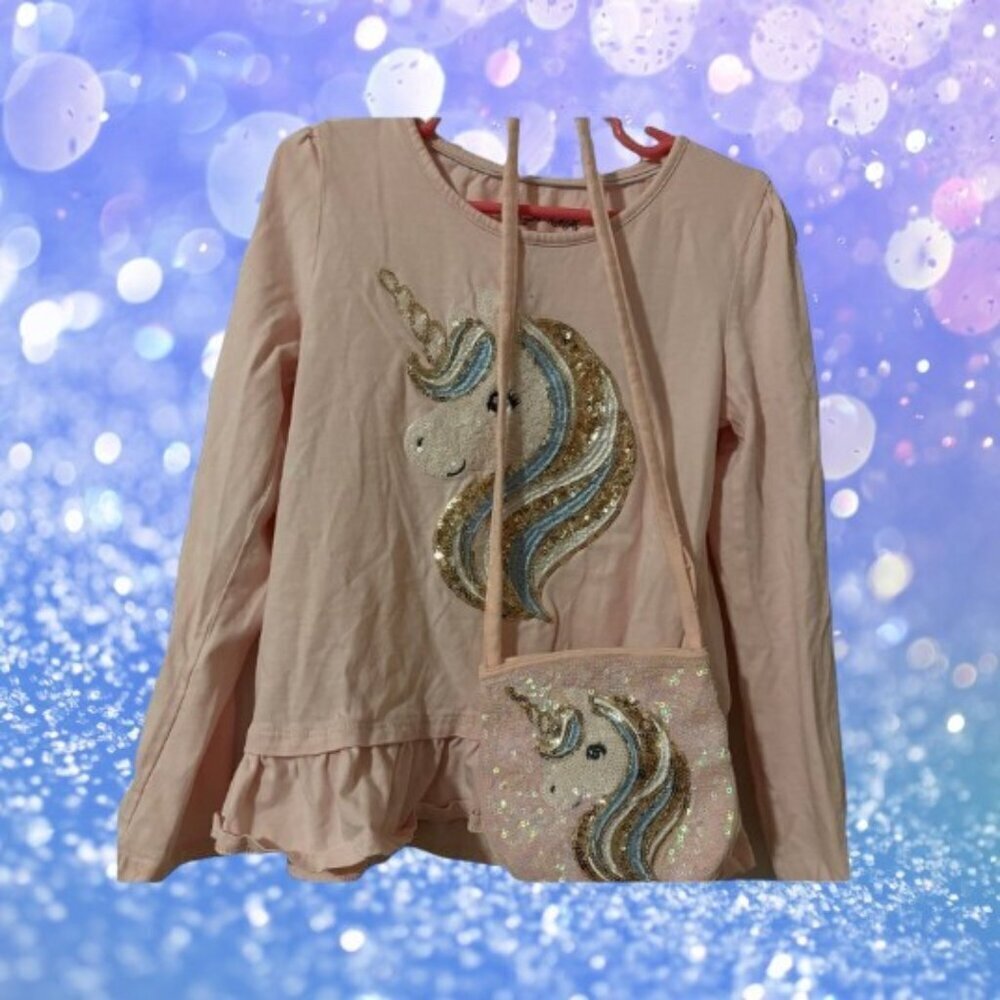Cynthia Rowley Sequin Unicorn Top with matching Mini bag